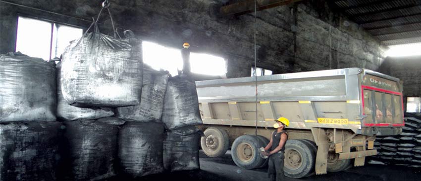 Crane Loading Petroleum Coke