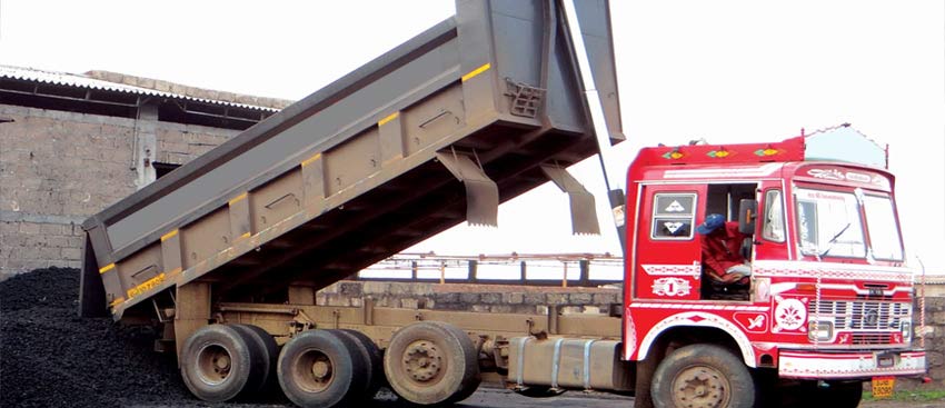 Unloading Petroleum coke